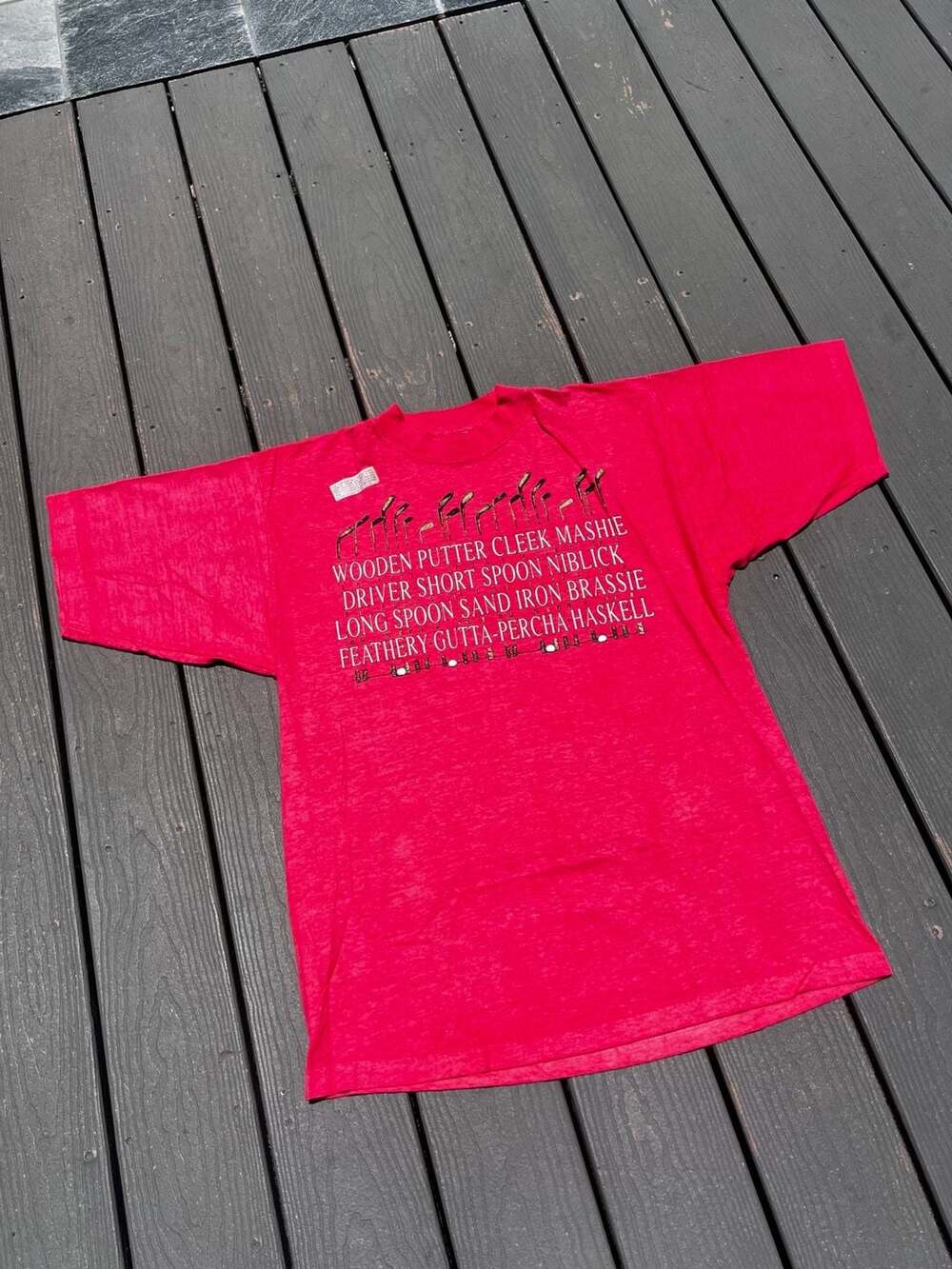 Vintage Golf Club History Graphic T-Shirt Red